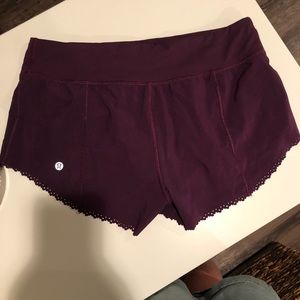 Dark purple lululemon running shorts